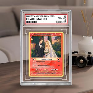 Kundenspezifisches Acryljubiläumsgeschenk für Paare - Herz-Match-Karte, personalisierte Hochzeitsandenken, Poke Style Display Sammlerstück