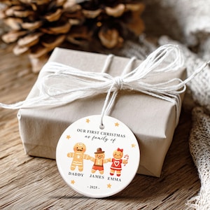 Family Of Three Christmas Ornament, Custom New Family Ornament, Baby&#39;s First Christmas Ornament, Personalized Family Ornament