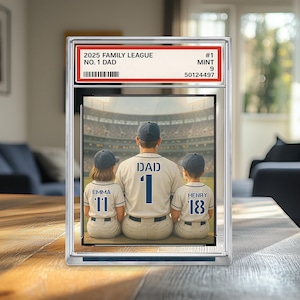 Targa in acrilico personalizzata con il numero 1 del baseball, stile carta da collezione per papà e bambini, blocco in acrilico per papà, regalo per la festa del papà per papà del baseball.