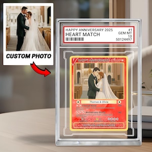 Bloco de fotos de anime personalizado, Poke Art a partir de fotos, presente de aniversário, presente para casais, presente de aniversário para ele, cartão de foto para casal, presente de casamento