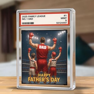 Placa acrílica personalizada con diseño de Papá Boxeador, ideal para el Día del Padre, ideal para regalar en el Día del Boxeo.