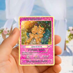 Tarjeta de holograma de estrella personalizada, regalo de aniversario personalizado de vínculo eterno para pareja, linda tarjeta de amor, eres mi pareja ideal