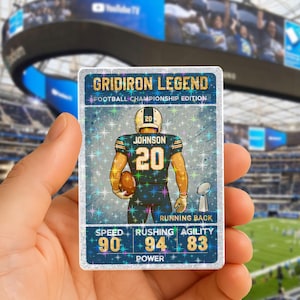 Cartão de futebol americano personalizado do Chicago Bears - Presente personalizado para fãs do Chicago Bears - Lembranças esportivas exclusivas do Bears - Cartão de futebol americano personalizado