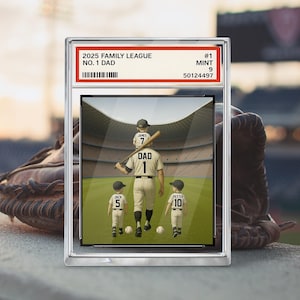 Benutzerdefinierte Baseball Dad Sammelkarte Thema Acrylblock Plakette, Vatertagsgeschenk von Kindern, personalisierte Sportandenken, Dad's Dream Team