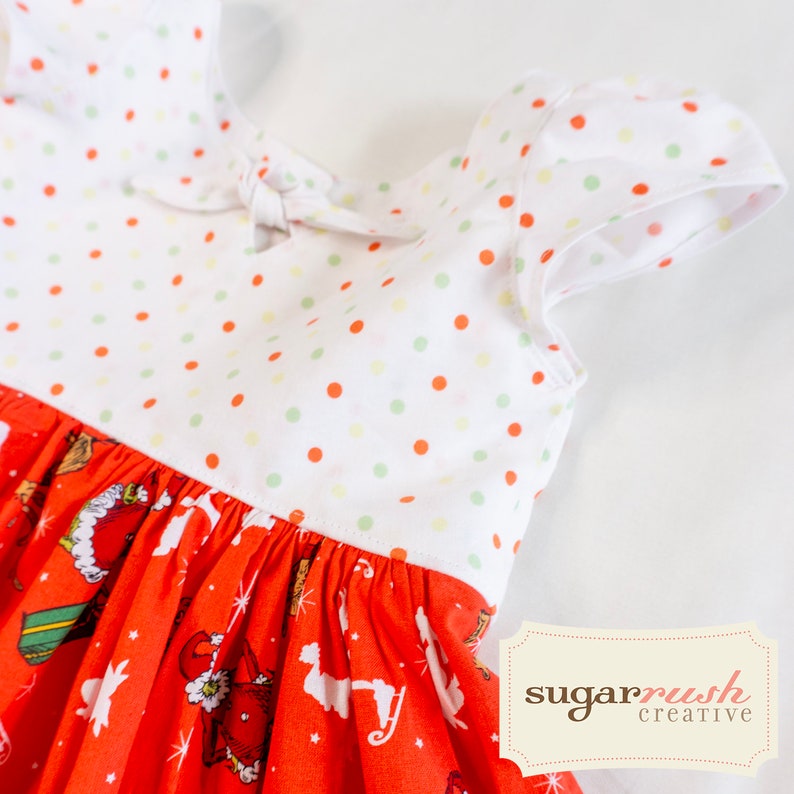 Cute & Festive: Red Grinch Dress for Girls Perfect Christmas Outfit image 3