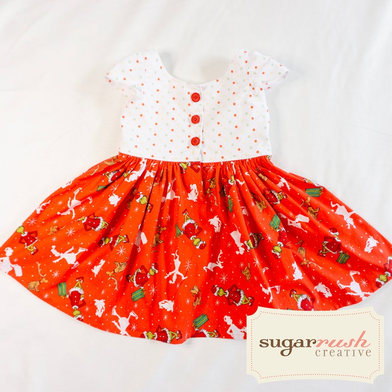 Cute & Festive: Red Grinch Dress for Girls Perfect Christmas Outfit image 5