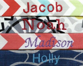 Personalized Fabric Key Fob / Key Chain / Wristlet / Key Fob / Embroidered Key Fob / Fabric Key Fob / Embroidered Key Chain