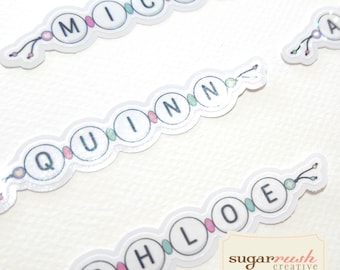 Pegatinas personalizadas con nombre para pulseras de la amistad - en My Friendship Era