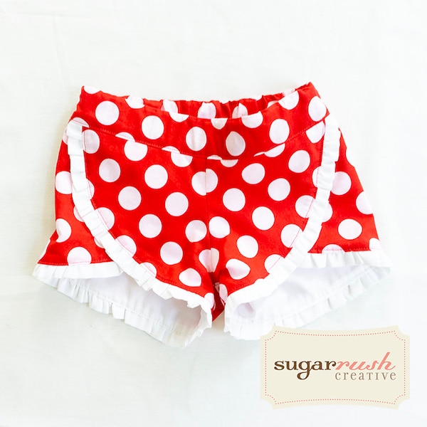 Adorable Polka Dot Shorts for Girls | Fun Summer Style | Red and White | Comfy & Stylish