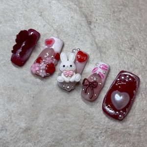 Boutons pression lapin Saint Valentin