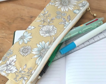 Estuche floral: estilo japonés fino, cierre deslizante metálico YKK - Hecho a mano en el Reino Unido