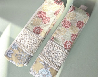 Lindo estuche floral para lápices / Estilo y telas japonesas delgadas / Hecho a mano en el Reino Unido
