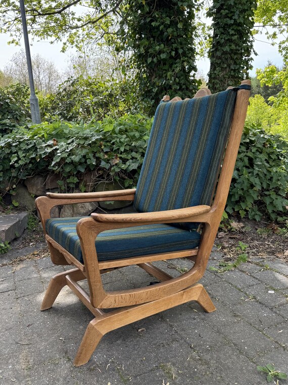 High Back Rocking Chairs in Oak, Henry Kjaernulf Style, 1960-70