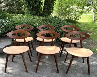Set van 6 Eye Chairs van Ejvind A. Johansson – Model 84, Denemarken, 1961