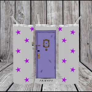 Friends Monica’s Purple Door Print – Iconic Apartment Wall Art with Stars