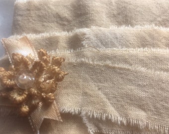 3 yds assorted tea dyed muslin ribbon handmade french market trim seam binding gift wrap junk journal 2831 1 2 3x 3 pcs oohlalacrafts