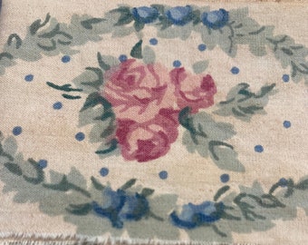 blue stripe  tea dyed 2 yards fabric pink rose torn ribbon shabby chic. Junk journal hand torn Muslin ribbon 3118 1 2x34.s oohlalacrafts