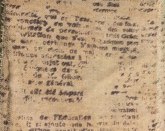 grunge back ground ribbon  vintage tea dyed hand torn craft Muslin 1773  3x34 oohlalacraft