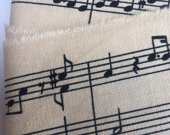 music tea dyed Hand torn hand torn muslin ribbon. Junk  journal craft Muslin ribbon 4060 2x34s oohlalacrafts