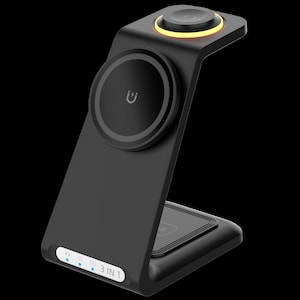 3-in-1 Wireless Charging Station – Fast Charger for iPhone and Android Devices | MagSafe Dock | Perfect Gift for Him & Her, Sleek Design