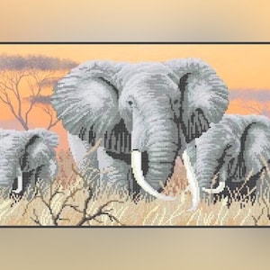 Large bead embroidery kit Elephants, DIY craft kit with beadwork design, beginner gift