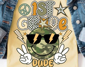 Retro Back to School PNG Bundle, Camo Kindergarten Design (Digital Download)