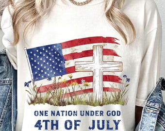 Christian America PNG: 4th of July, Cross Design (Digital Download)
