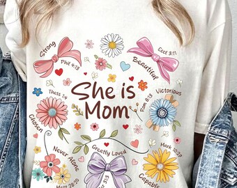 Floral Christian Mama PNG: Kokett Mom Design (Digitaler Download)