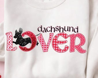 Valentine Dachshund Love PNG, koszulka z grafiką mamy psa Doxie (pobieranie cyfrowe)
