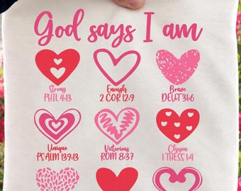Pakiet Valentine Christian Heart PNG, afirmacje wersetów biblijnych (pobranie cyfrowe)