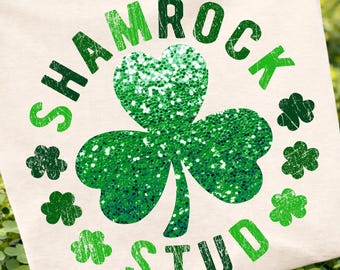 Błyszczący wzór koniczyny, koszulka na dzień św. Patryka, koniczyna irlandzka PNG (pobieranie cyfrowe)