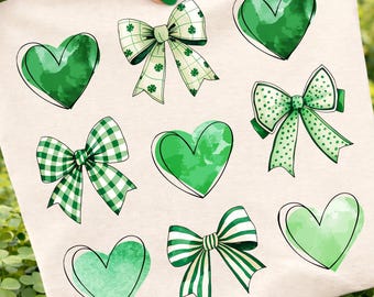 Clipart PNG z koniczyną i sercem, grafika na Dzień Świętego Patryka (pobieranie cyfrowe)