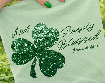 Chrześcijańska koniczyna na Dzień Świętego Patryka w formacie PNG, brokatowy wzór koniczyny błogosławionej (pobranie cyfrowe)