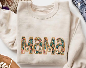 Floral Mama PNG: Retro Flower Design (Digital Download)