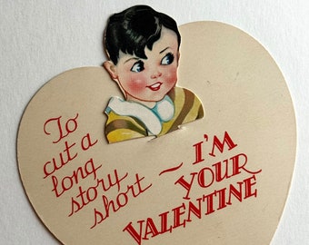 Vintage Valentine, Mechanical Valentine, 1940s Moveable Valentine Card, I'm Your Valentine, Carrington Co, NortonAndYoung