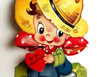 Vintage Valentine, Mechanical Valentine, Be My Valentine Card, 1940s Diecut Valentine Card, A-Meri-Card Valentine, NortonAndYoung