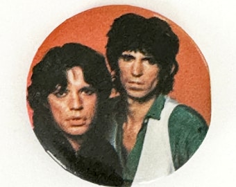 Vintage Mick Jagger Keith Richards Rolling Stones Pinback Button, Rolling Stones Pin, stones pinback, rock and roll, the rolling stones