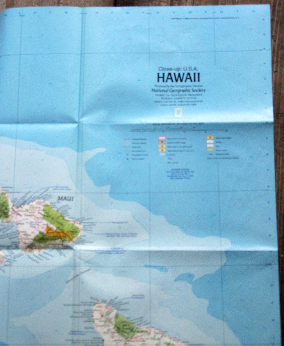 National Geographic Map Of Hawaii 1986 Double Sided Etsy