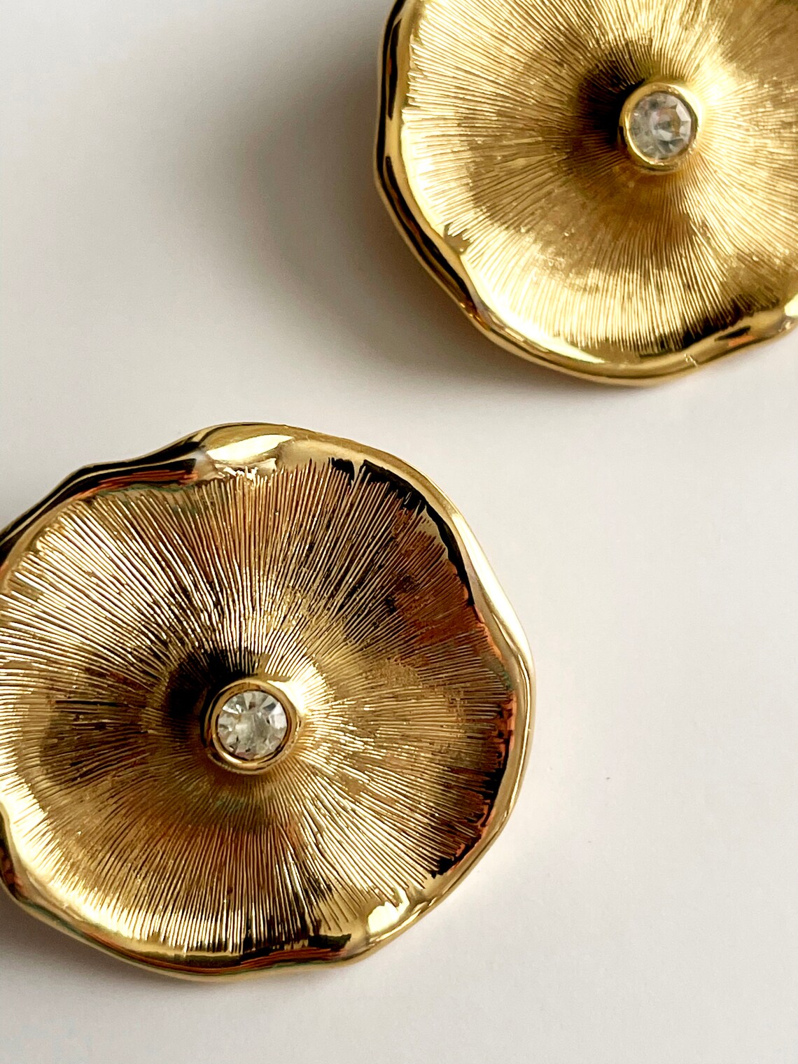 Vintage Gold 80s Clip On Earrings Large Dimensional 80s Etsy