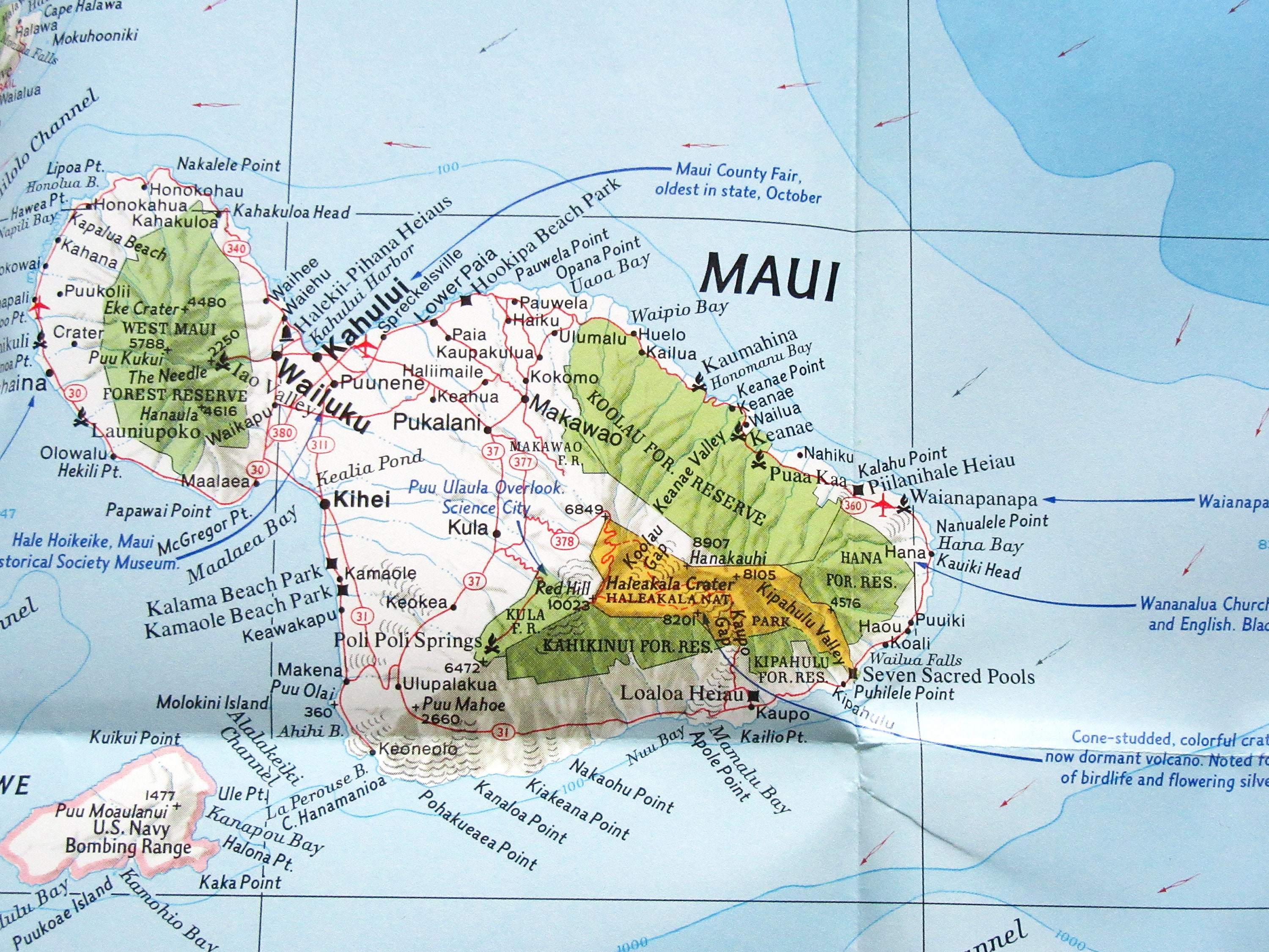 National Geographic Map Of Hawaii 1986 Double Sided Etsy