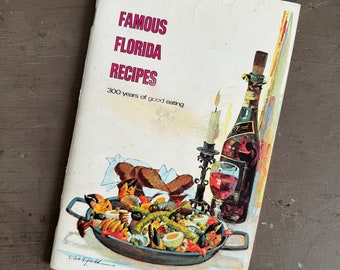 Famous Florida Recipes Cookbook, Vintage Cookbook, Lowis Carlton Cookbook, Florida Gold Coast, Florida Panhandle, Florida Keys Cookbook