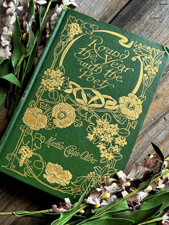 Antique Poetry Book: Round the Year With the Poets, 1900