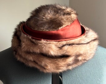 Vera Whistler Original, Vintage Faux Fur Hat, Faux Fur Hat Women, 1950s Women's Hat, NortonAndYoung