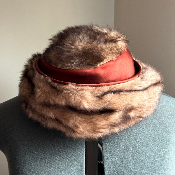 Vera Whistler Original, Vintage Faux Fur Hat, Faux Fur Hat Women, 1950s Women's Hat, NortonAndYoung