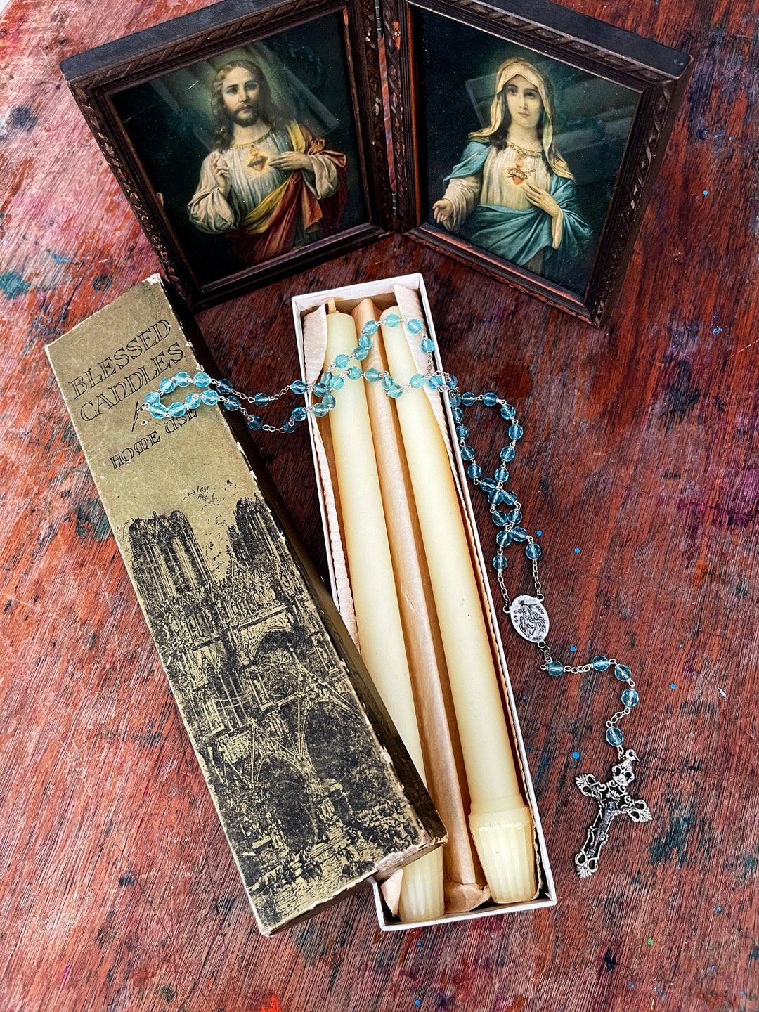 Vintage Blessed Candles Home Use Original Box Unused Will & Baumer