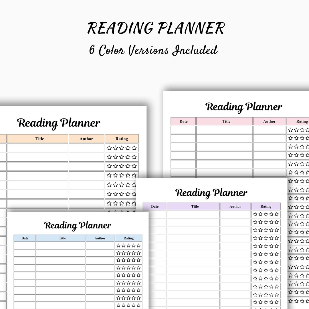 Reading Planner Printable | Book Tracker Journal | Reading Book Review ...