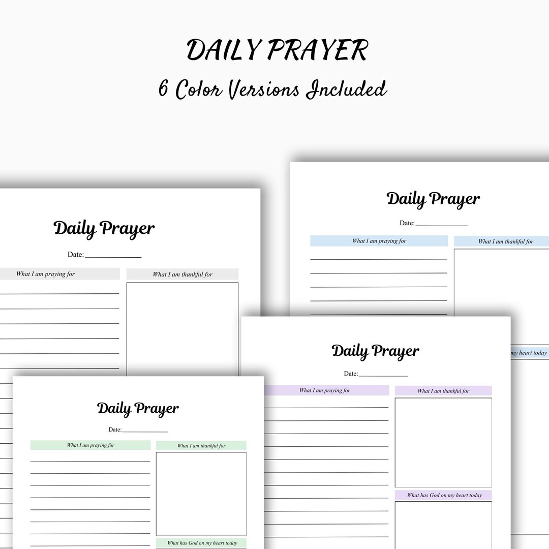 Prayer Chart.pdf Daily Prayer Printable | Prayer Journal Page | Faith Reflection Sheet ...