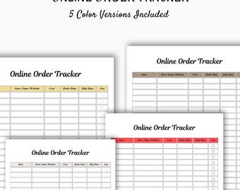 Online Order Tracker Printable | Shopping List & Delivery Log | Package Tracker | Order and Shipping Organizer | A4 A5 Letter PDF