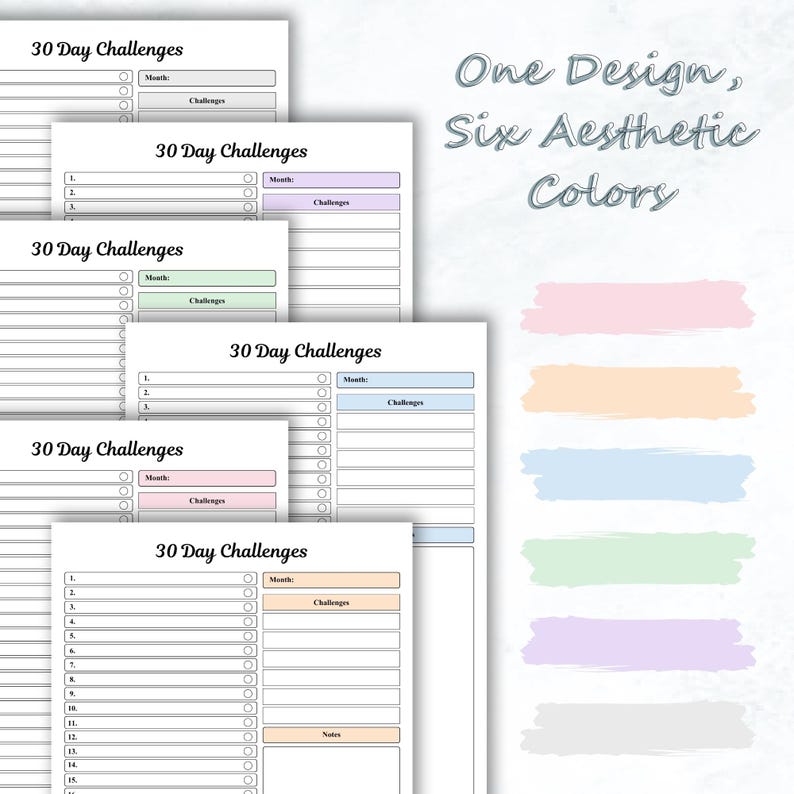 30 Day Challenge Tracker Printable | Habit Tracker | Goal Planner | 30 ...