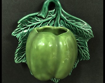 Green Pepper Wall Pocket, Planter, Air Plant, Made in the U.S.A, Vintage